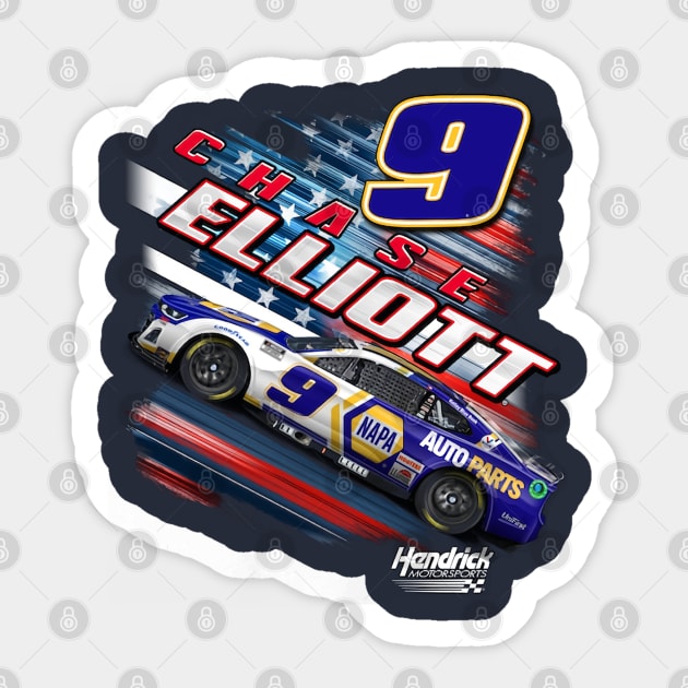 Chase Elliott Patriotic Sticker by art.Hamdan